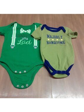 Body Suits Infants Size 6-9 Months Handsome Little Lad & Majorly Handsome both i
